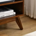 thumbnail image 4 of Jopath 59" Mid-Century Rattan Tv Stand, Wood Media Console,Entertainment Cabinet With 2 Rattan Doors And 4 Solid Wood Legs, For Living Room Media Room Dark Wood, 4 of 7
