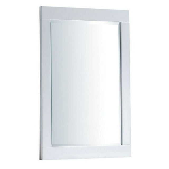 Benjara BM235476 27 in. Contemporary Wooden Frame Rectangular Mirror, White