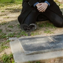 Nicehomfit Black Metal Lawn Ornament Cemetery Stake Memory Memorial Outdoor Garden Decor