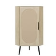 thumbnail image 5 of Compact Rattan Door Corner Cabinet Freestanding Shelf Organizer for Small Spaces, Storage Solution for Living Room Kitchen Bathroom Bedroom, 5 of 9