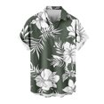 thumbnail image 2 of ZCFZJW Hawaiian Shirts for Men Big and Tall Regular Fit Casual Tropical Floral Pattern Print Summer Short Sleeve Button Down Graphic T-Shirts Tops with Pockets Army Green XXXXL, 2 of 5
