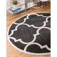 thumbnail image 1 of Unique Loom 3116016 6 x 6 Pi Austin Treillis Tapis Rond&44; Noir, 1 of 2