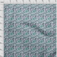 thumbnail image 4 of oneOone Cotton Flex Dusty Blue Fabric Asian Suzani Fabric For Sewing Printed Craft Fabric By The Yard 40 Inch Wide, 4 of 5