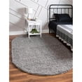 thumbnail image 1 of Unique Loom 3151301 3 ft. 3 in. x 5 ft. 3 in. Solid Shag Oval Rug, Cloud Gray, 1 of 2