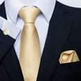 thumbnail image 4 of Synzerm Mens Solid Color Formal Necktie and Pocket Square Cufflinks Sets, 4 of 5