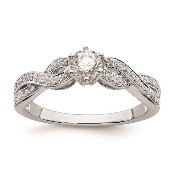 Auriga 14k White Gold Criss-Cross 1/5 carat Diamond Semi-mount Engagement Ring Size 7