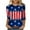 Blue, variant on DailyTrove Women's Long Sleeve American Flag Ombre T-Shirt - Casual Loose Top, Chic for Cooler Days & Patriotic Events