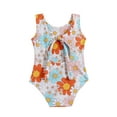 thumbnail image 5 of FEORJGP Toddler Girl Summer Swimsuit 6M 1T 2T 3T 4T Kids Sleeveless Jumpsuit Crew Neck Cute Floral/Turtle Print Bathing Suit Infant Casual Swimwear Beachwear, 5 of 9