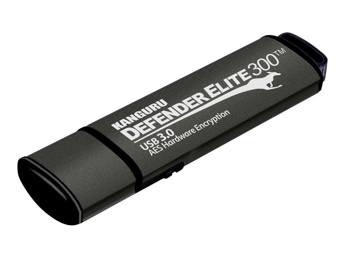 Kanguru Defender Elite300&trade; FIPS 140-2 Certified, AES XTS 256-Bit Hardware Encrypted USB 3 Secure Flash Drive with Physical Write Protect Switch, 32G - AES XTS 256-Bit Hardware Encrypted FIPS ...