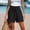 Black#03, variant on Women's Ice Silk Wrinkle Shorts Elastic Waist Drawstring Loose Shorts Summer Casual Solid Baggy Lightweight Comfy Beach Vacation Short Pant with Pockets