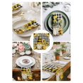 thumbnail image 3 of Yellow Sunflower Cloth Napkins Set of 6 Reusable Dinner Napkins, Spring Summer Bee Gnomes Black Plaid Cocktail Napkin Washable Table Napkins for Wedding/Holiday Party/Baby Shower 20"x20", 3 of 7