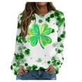 thumbnail image 1 of Xuyuer Women's Round Neck St. Patrick's Day Printed Long Sleeve Shirts Sweatshirt - Festive Holiday Graphic Pullover Top for Seasonal Parties, Gift Exchanges and Cozy Spring Summer Wear, 1 of 5