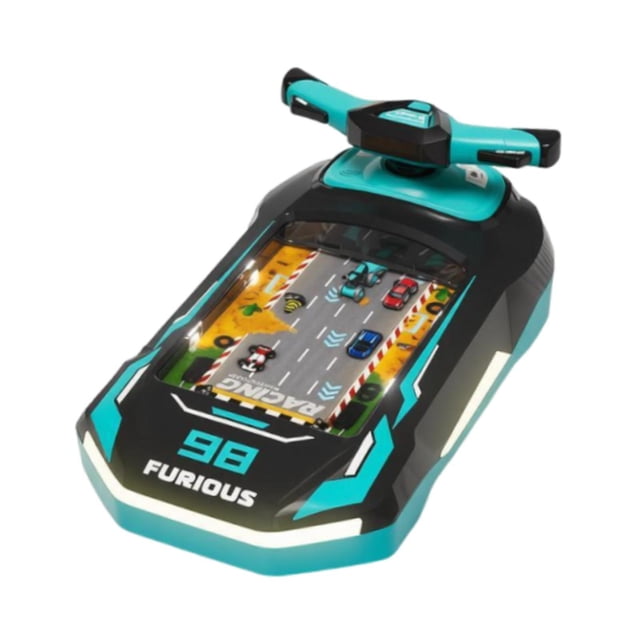 Volante de coche de aventura de juguete con sonido, simulación de conducción y aprendizaje creativo. Azul recargable