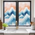 thumbnail image 2 of Static Cling Non Adhesive Window Film, Orange Navy Blue Ombre Window Privacy Film Frosted, Abstract Beach Waves Gradient Opaque Window Coverings for Small Windows, Home, 17.7 x 39.3 Inches, 2 of 9