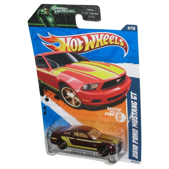 Hot Wheels Faster Than Ever 4/10 '11 Red 2010 Ford Mustang GT Car 144/244 - (Green Lantern Card)