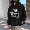 thumbnail image 2 of Men's Floral Print Casual Graphic Hoodies Drawstring Long Sleeve Pullover Sweatshirt, 2 of 5