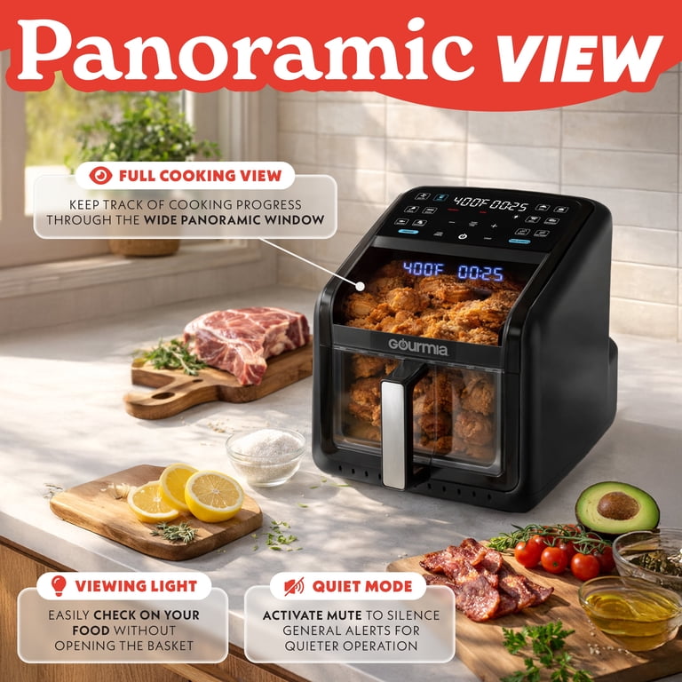 Gourmia Panorama 7-QT Digital Air Fryer with Panoramic View