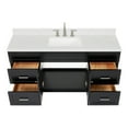 thumbnail image 6 of Ariel Hamlet 66 Inch Single Rectangle Sink Bathroom Vanity With Carrara White Quartz Countertop 1.5 Edge In Black, 6 of 11