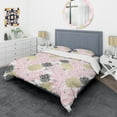 thumbnail image 3 of Designart 'Golden Pineapple Pink Leaves' Mid-Century Modern Duvet Cover Set, 3 of 4