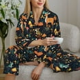 thumbnail image 5 of KLL Forest Elf Print Women's Long Sleeve Pajamas with Pants Sleepwear Loungewear 2 Set-Large, 5 of 7