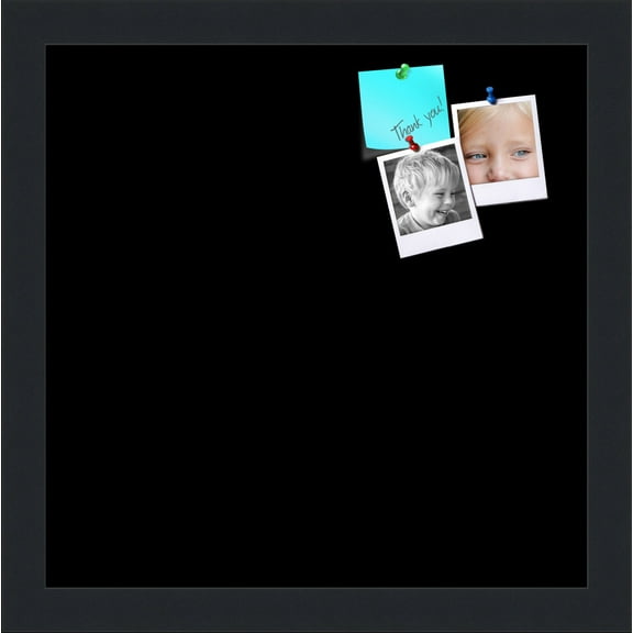 PinPix 12x12 Custom Cork Bulletin Board Solid Black Poster Board Has a Fabric Style Canvas Finish, Framed in Solid Black, by ArtToFrames (PinPix-622)