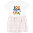 thumbnail image 3 of Inktastic 100 First Days of School Colorful Art Palette Girls Toddler Dress, 3 of 5