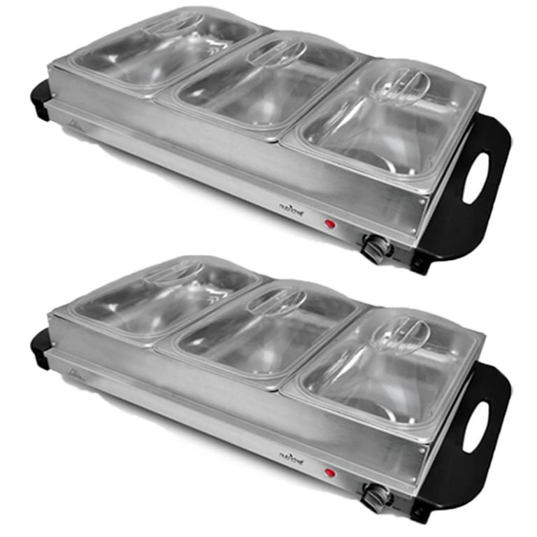 Pack of 2 NutriChef PKBFWM33 Food Warming Tray Buffet Server Hot Plate Warmer Walmart