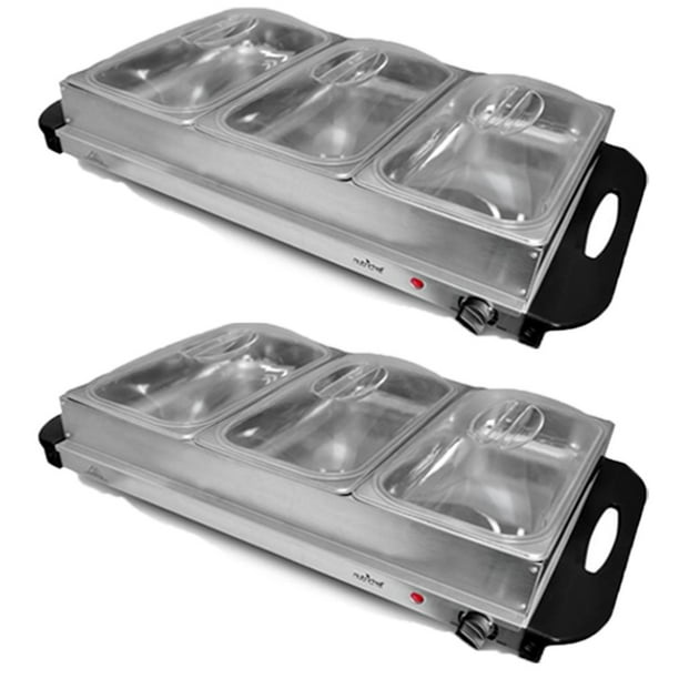 Pack of (2) NutriChef PKBFWM33 Food Warming Tray / Buffet Server / Hot
