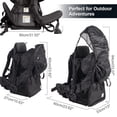 thumbnail image 2 of Portabebés, seguro para niños pequeños, mochila para senderismo, portabebés para acampar, portabebés con cubierta para la lluvia, parasol para niños, bolsillo grande con aislamiento, asiento acolchado, 2 of 5