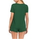 thumbnail image 4 of Conjuntos de Pijama Para Mujer, Ropa de Dormir de Manga Corta, Jersey Informal Liso, Conjunto de Dos Piezas Con Cuello en V, Ropa de Dormir Para El Hogar Odeerbi  ODB120395, 4 of 9