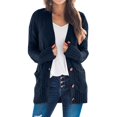 thumbnail image 4 of Pull Hiver Cardigan Manches Longues Boutonnage Ouvert sur le devant avec Poche, 4 of 5