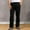 Black, variant on Men's Drawstring Elastic Waist Solid Color Pocket Trousers Loose Sports Trousers Without Side Pockets (Plus )