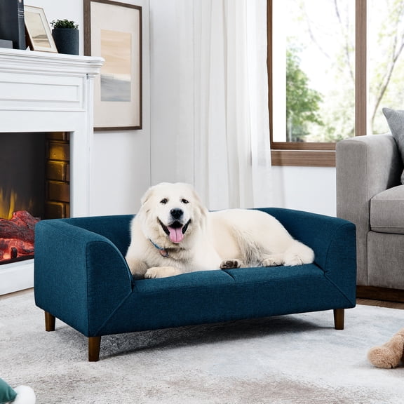 Modern blue dog sofa with short - leg stability - Allows medium and large dogs to rest comfortably