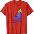thumbnail image 3 of Cute Purple Sleeping Eggplant Vegetable Vegetarian Resting T-Shirt, 3 of 3