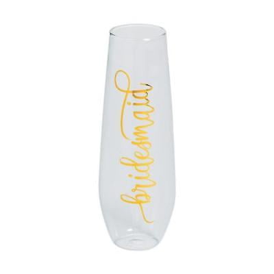 Stemless Flute Glass - IN-13788568 Gold Foil Bridesmaid Stemless Champagne Glass 1 Piece(s)