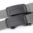 thumbnail image 4 of Adjustable Tactical Nylon Web Belt for Men, Auto Slide Metal Buckle Lightweight Canvas Strap Outdoor Hiking Daily Casual Belt Dark Gray-A, 4 of 7