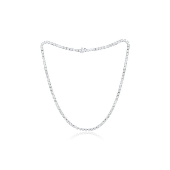Custom 18 k white gold 4 prong diamond tennis necklace 41.00 cts round diamonds 79 stones 0.51 each FG color SI clarity. Excellent cut.