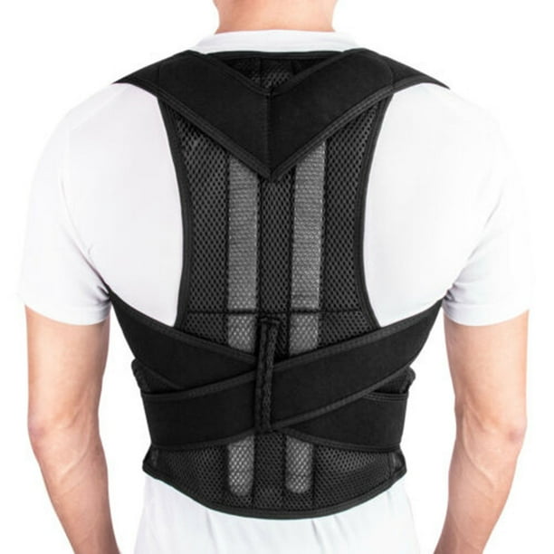 Corrector de postura ligero y transpirable para espalda, enderezador de espalda para mujeres y hombres, color negro, talla XL