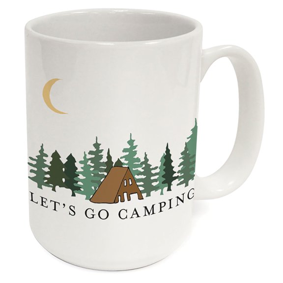 Highland Home Let's Go Camping 15 oz. Decorative Ceramic Mug