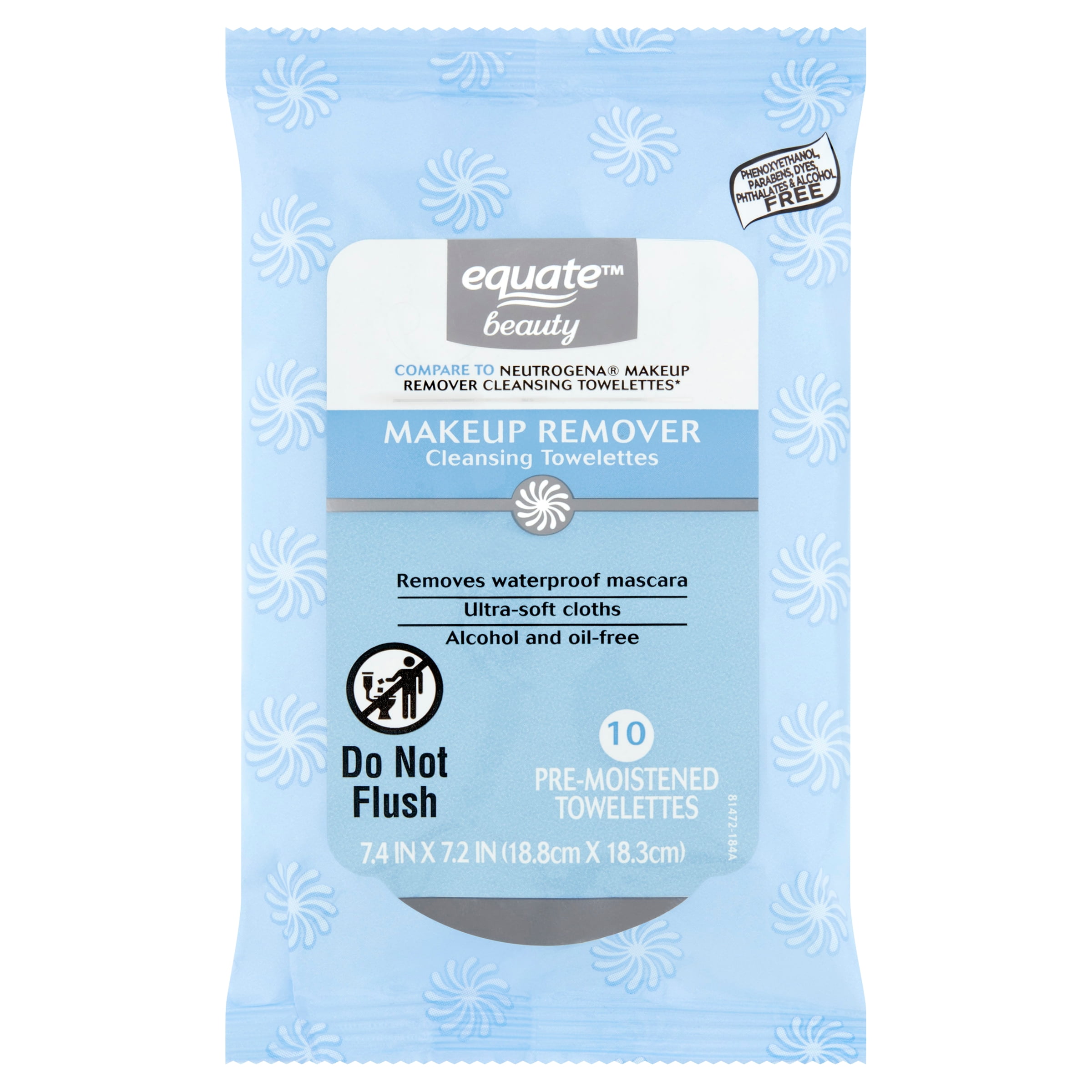 Equate Makeup Remover Facial Wipes, 10 Total Wipes