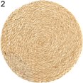 thumbnail image 1 of Corn Water Grass Handmade Weave  Coaster Pad Mat Heat Insulation Placemat(Type 2# 11cm), 1 of 10