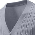 thumbnail image 5 of Jackets for Men Cardigan Knitted Long Sleeve Hoodless Casual Solid Color Casual Outwear Jackets,Top for Men Gray, 5 of 6