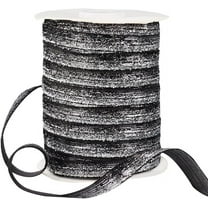 1roll 50 Yards Metallic Glitter Ribbon 3/8" (10mm) Black Sparkle Ribbon Sewing Craft Trim Polyester Glitter Ribbon for Gift Warpping DIY Crafts Wedding Party Decoration Hair Bows