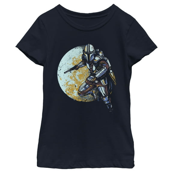 Girl's Star Wars: The Mandalorian Mandalore's Moon  Graphic Tee Navy Blue X Small