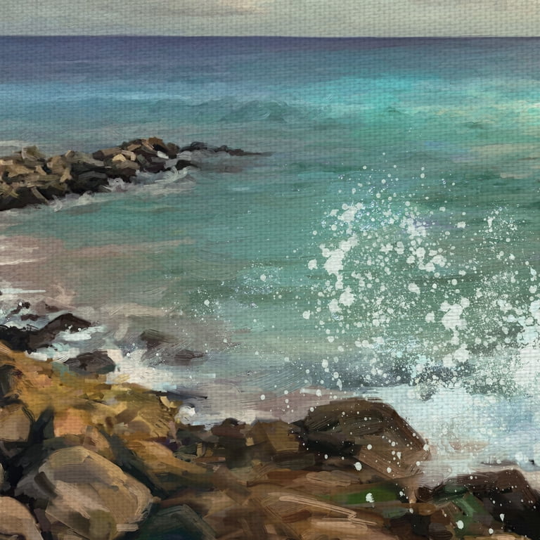 Masterpiece Art Gallery Rocky Shore Ocean By Studio Arts Canvas