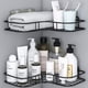 thumbnail image 1 of Juego de 2 estantes esquineros para baño con pegatina adhesiva de acero inoxidable antioxidante para cocina y baño. Accesorios de Baño - Incluye 8 Pegatinas Adhesivas (bl, 1 of 5