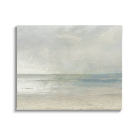 Stupell Sandy Tide Ocean Horizon Landscape Painting Gallery Wrapped Canvas Print Wall Art