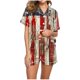 thumbnail image 1 of Sexy Pijama Conjunto para las Mujeres Patriótico Día de la Independencia Impreso Solapa Superior Y Pantalones Cortos, Hogar Usar Dos Piezas de Traje para Diario, 1 of 4