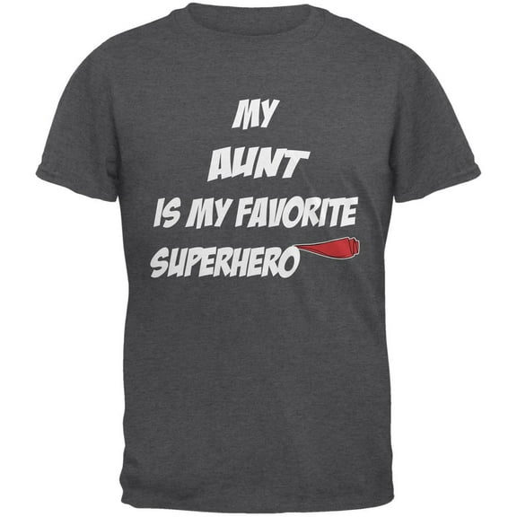 Aunt is My Superhero Dark Heather Adult T-Shirt - Small