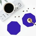 thumbnail image 5 of Pofeuu Darkblue Print Leather Coasters Set of 6, Round Cups Mugs Mat Pad for Home Kitchen Heat Resistant Drink Coasters,Octagon, 5 of 7